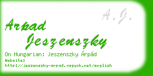arpad jeszenszky business card